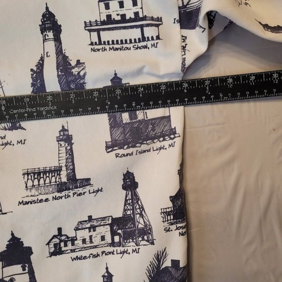 Vintage 80s Michigan Rag Co Lighthouse Print Hooded Jacket Snap Front Size L - Picture 12 of 12